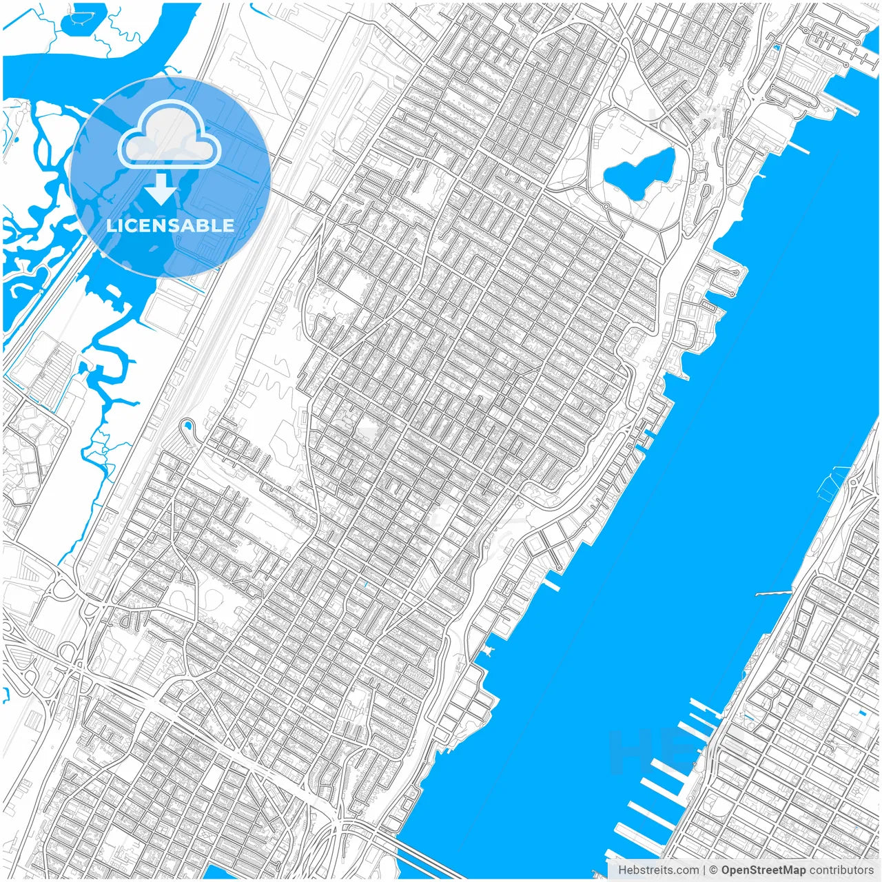 West New York, New Jersey, United States, city map with high resolution roads.