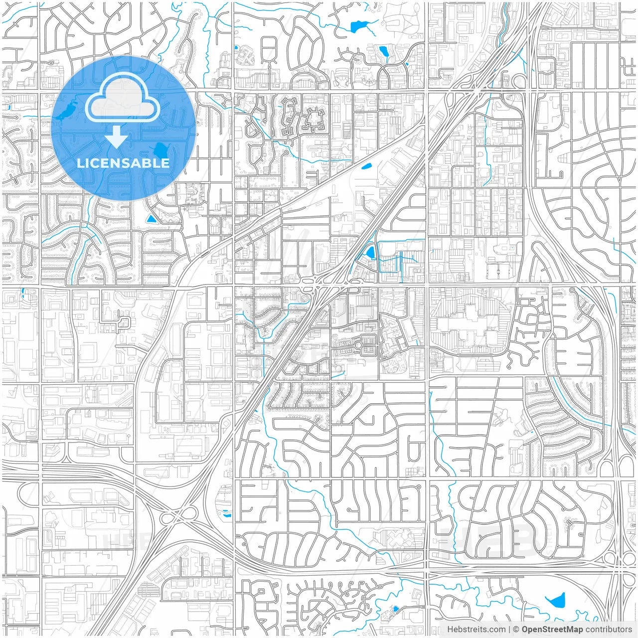 Lenexa, Kansas, United States, city map with high resolution roads.