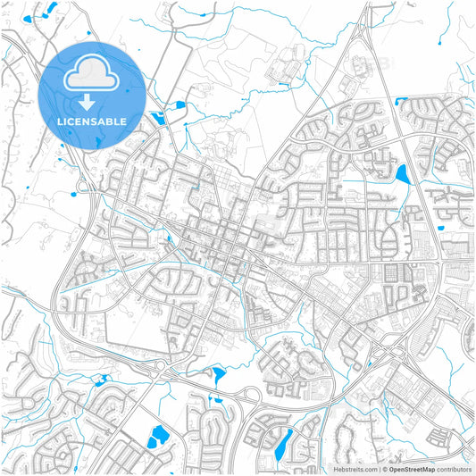 Leesburg, Virginia, United States, city map with high resolution roads.