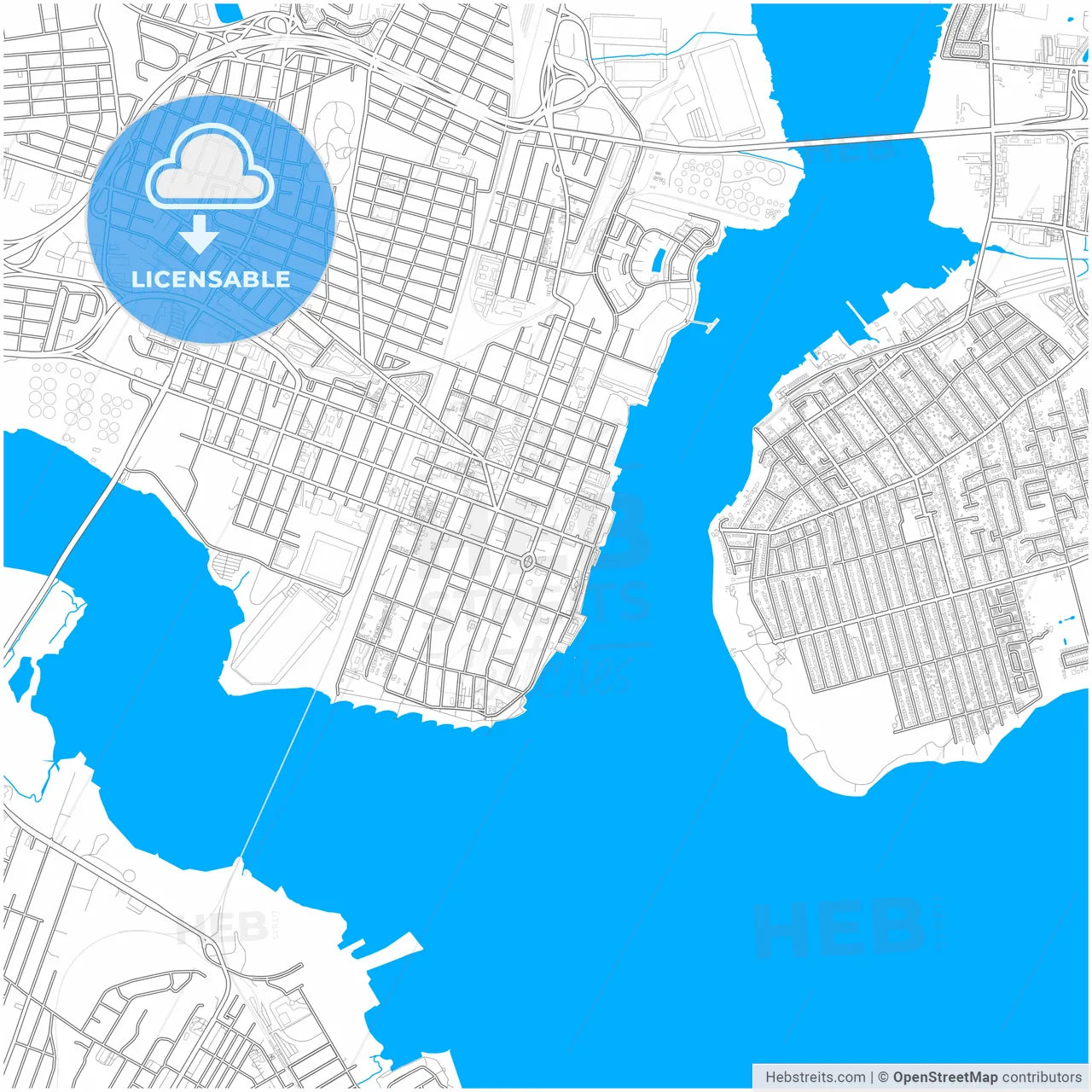 Perth Amboy, New Jersey, United States, city map with high resolution roads.