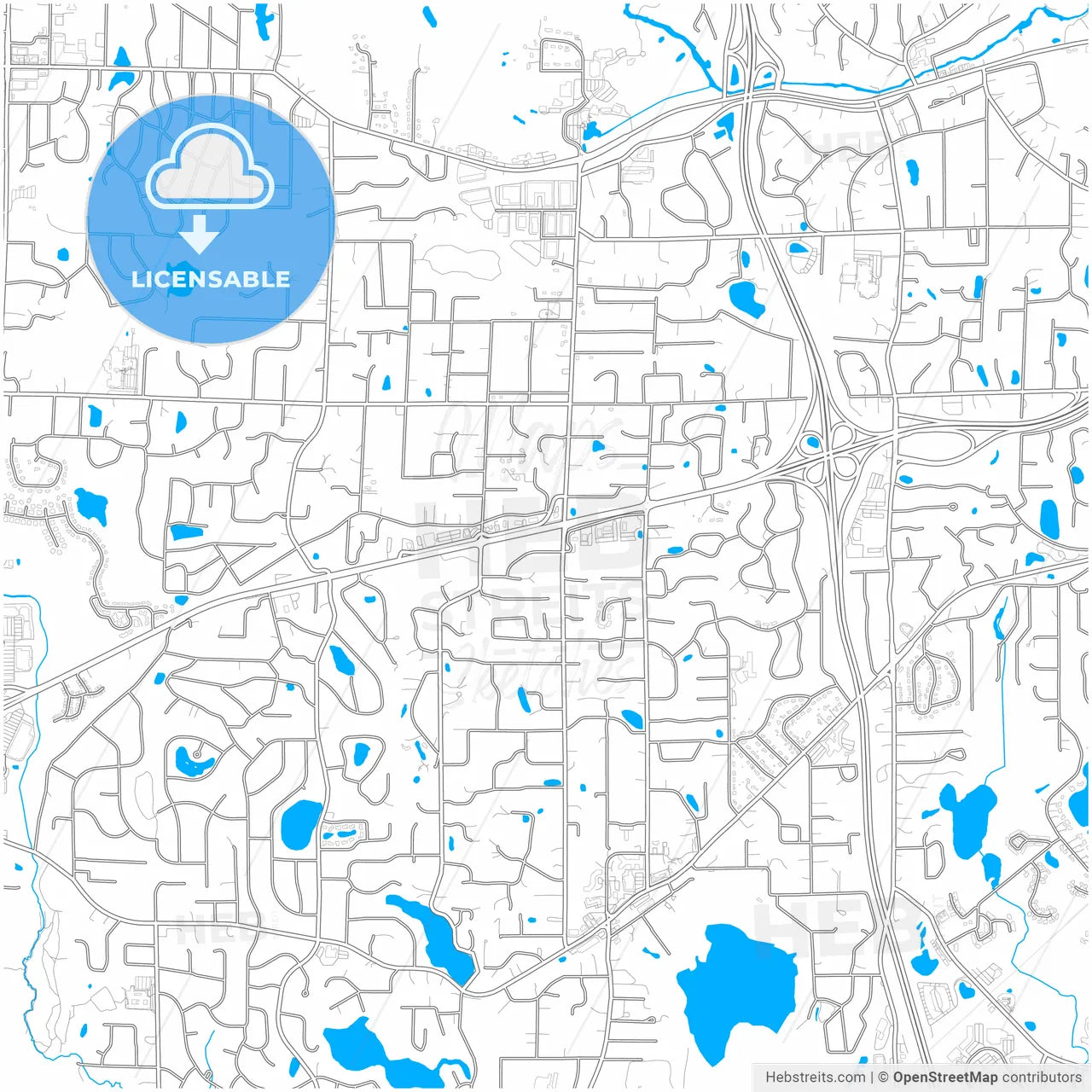 Minnetonka, Minnesota, United States, city map with high resolution roads.
