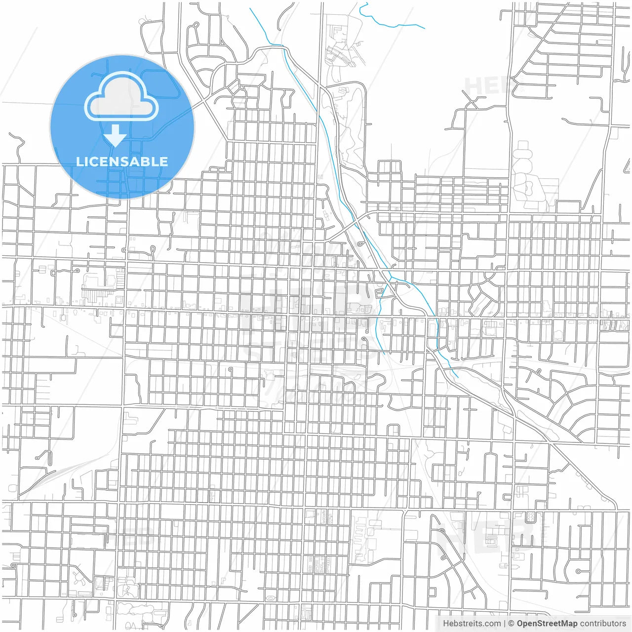Joplin, Missouri, United States, city map with high resolution roads.