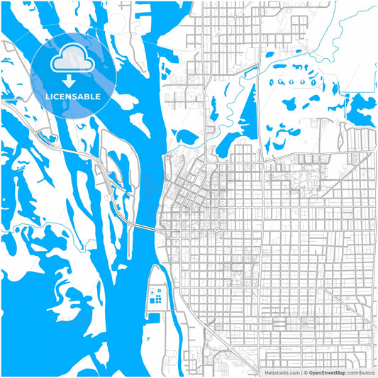 La Crosse, Wisconsin, United States, city map with high resolution roads.