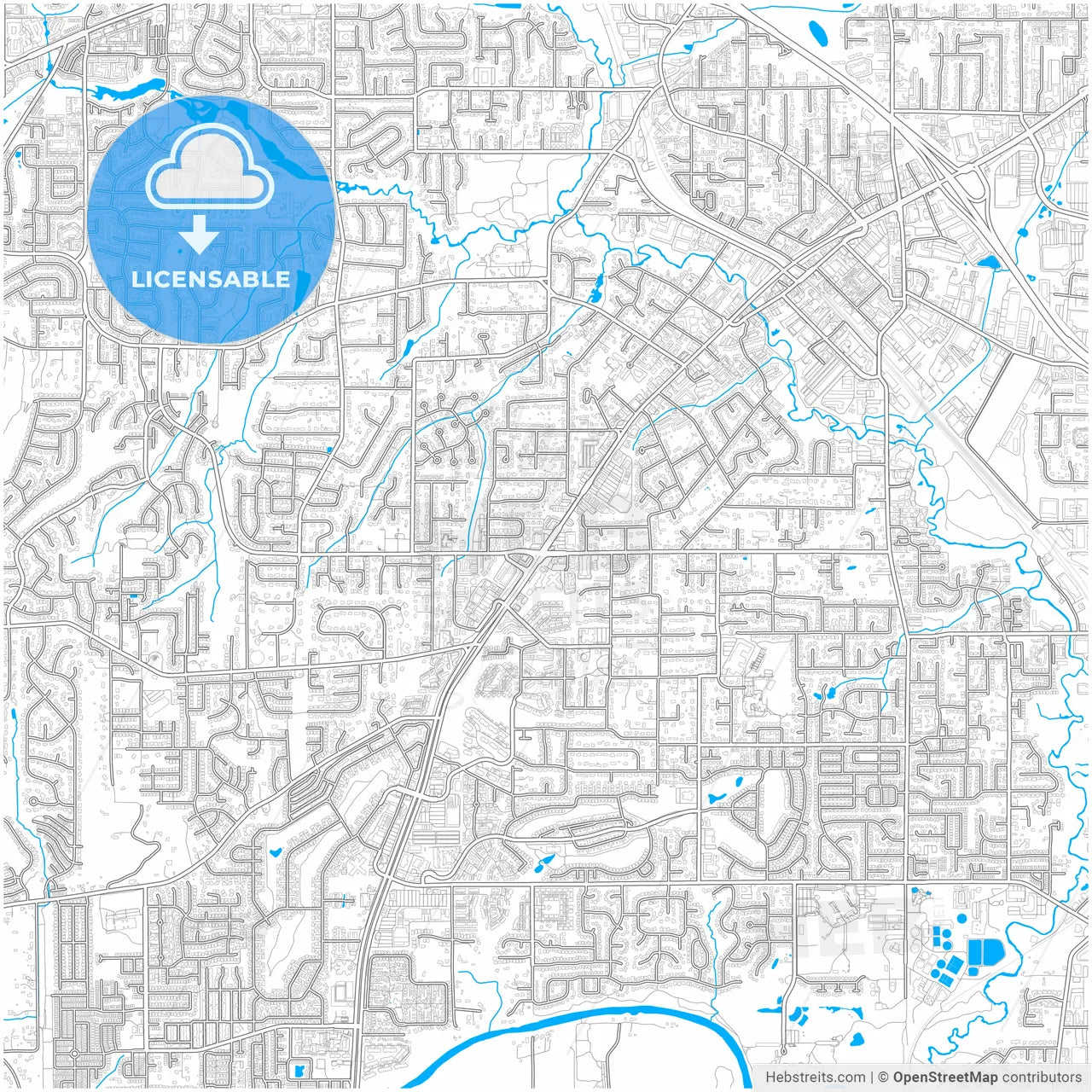 Tigard, Oregon, United States, city map with high resolution roads.