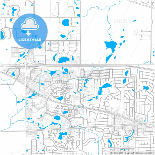 Hoffman Estates, Illinois, United States, city map with high resolution roads.
