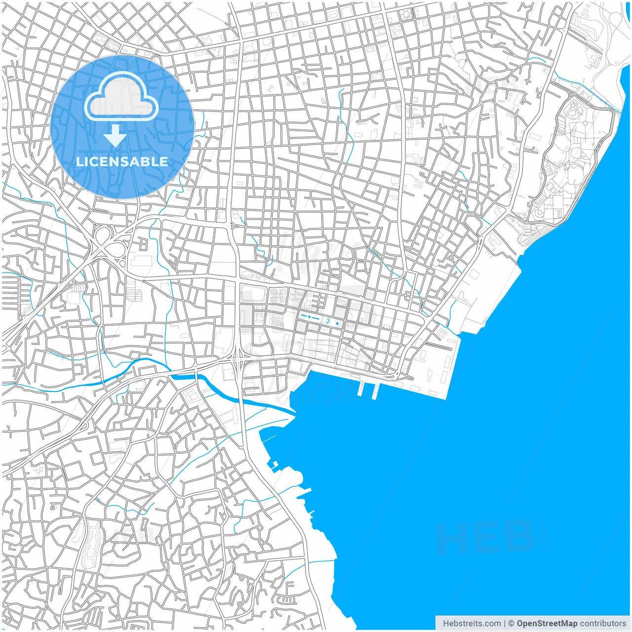 Maracaibo, Venezuela, city map with high resolution roads.