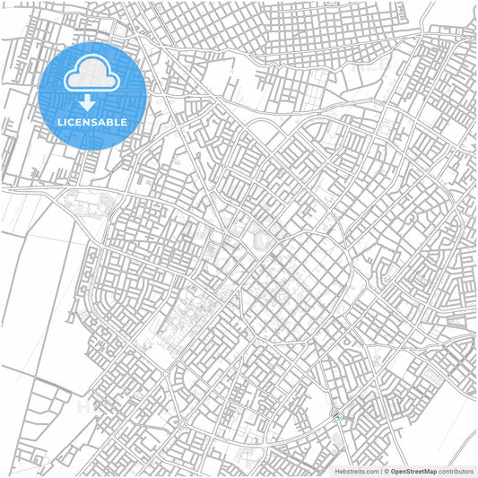 Trujillo, Peru, city map with high resolution roads.