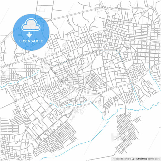 Maturin, Venezuela, city map with high resolution roads.