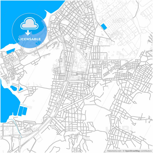 Puerto La Cruz, Venezuela, city map with high resolution roads.