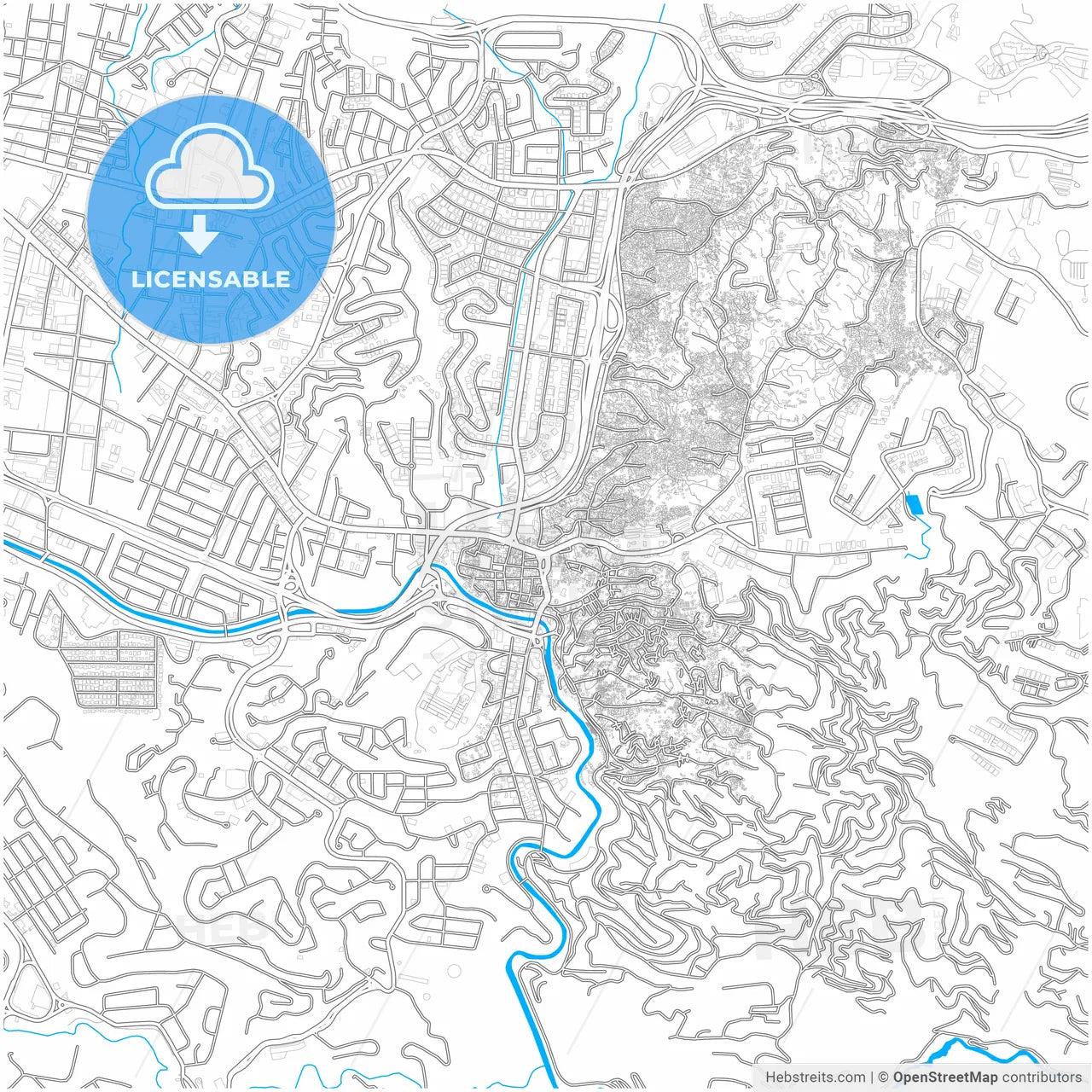 Petare, Venezuela, city map with high resolution roads.