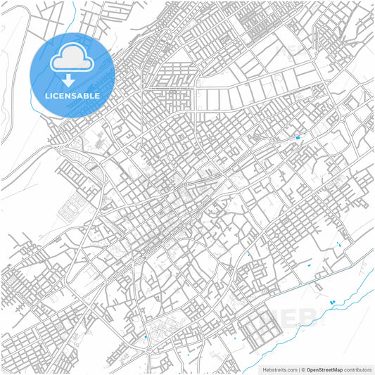Tacna, Peru, city map with high resolution roads.