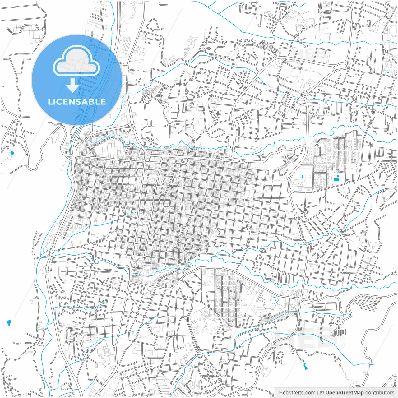 San Cristobal, Venezuela, city map with high resolution roads.