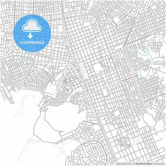 Juliaca, Peru, city map with high resolution roads.