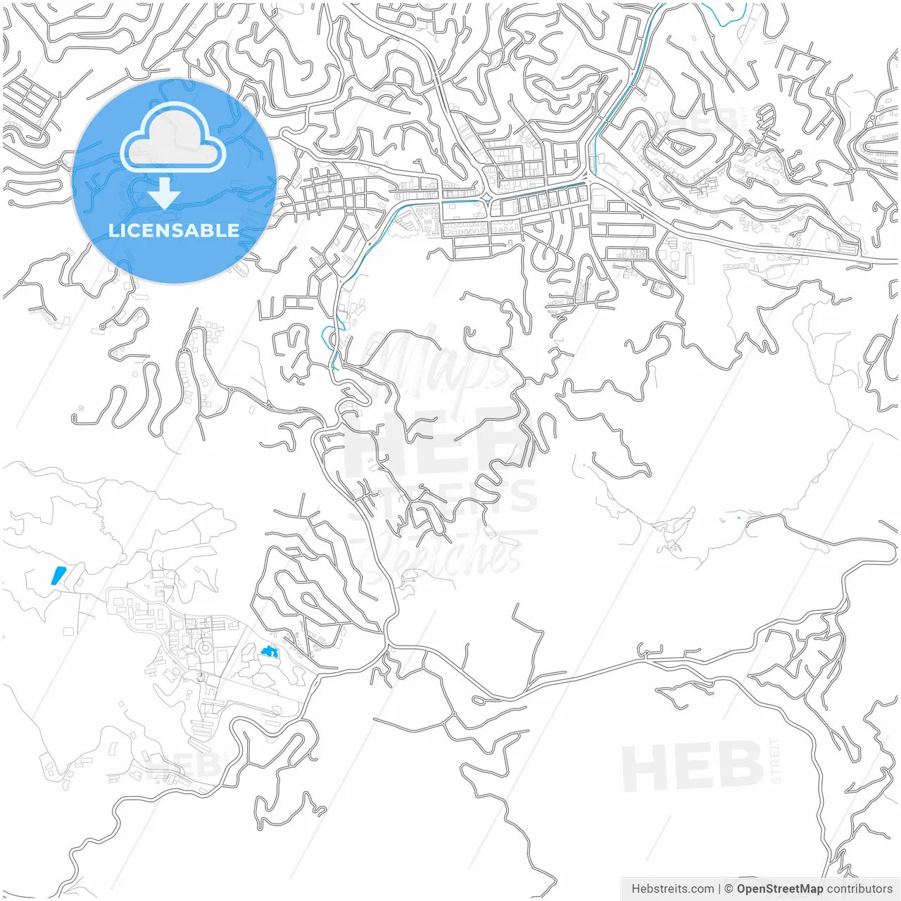 Nuestra Senora del Rosario de Baruta, Venezuela, city map with high resolution roads.