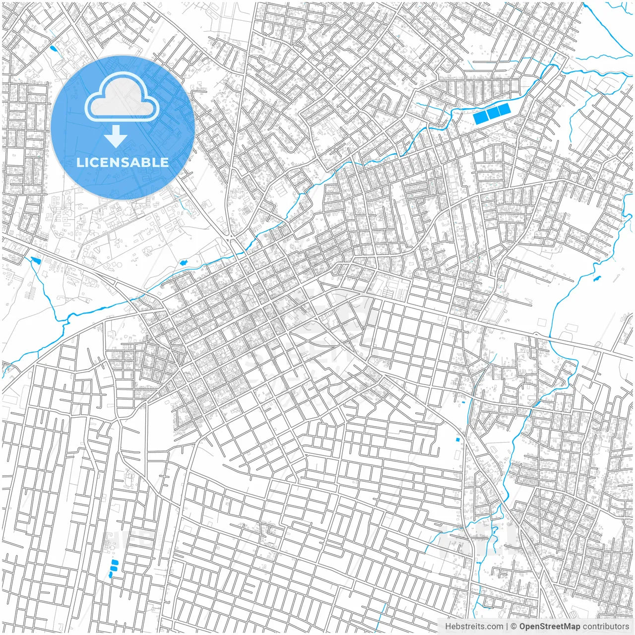 San Lorenzo, Paraguay, city map with high resolution roads.