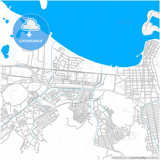 Puerto Cabello, Venezuela, city map with high resolution roads.