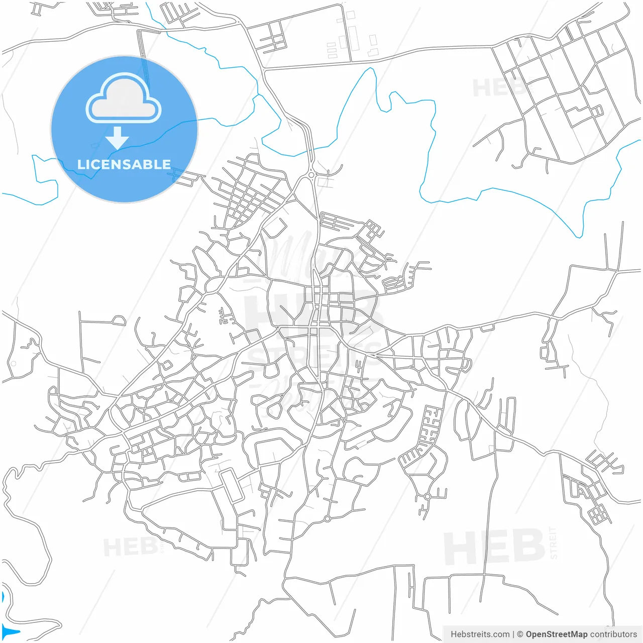Ocumare del Tuy, Venezuela, city map with high resolution roads.