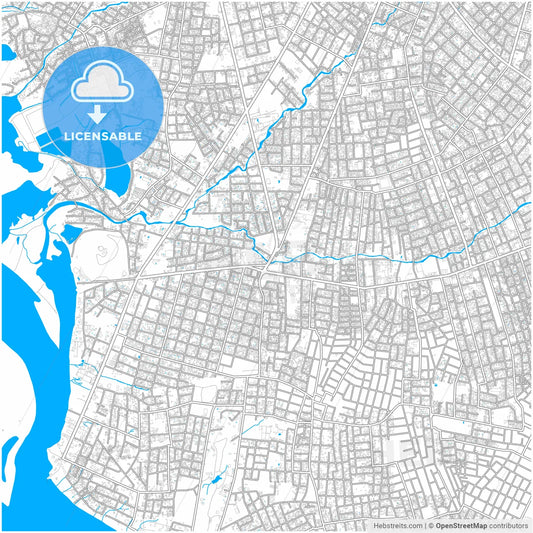 Lambare, Paraguay, city map with high resolution roads.