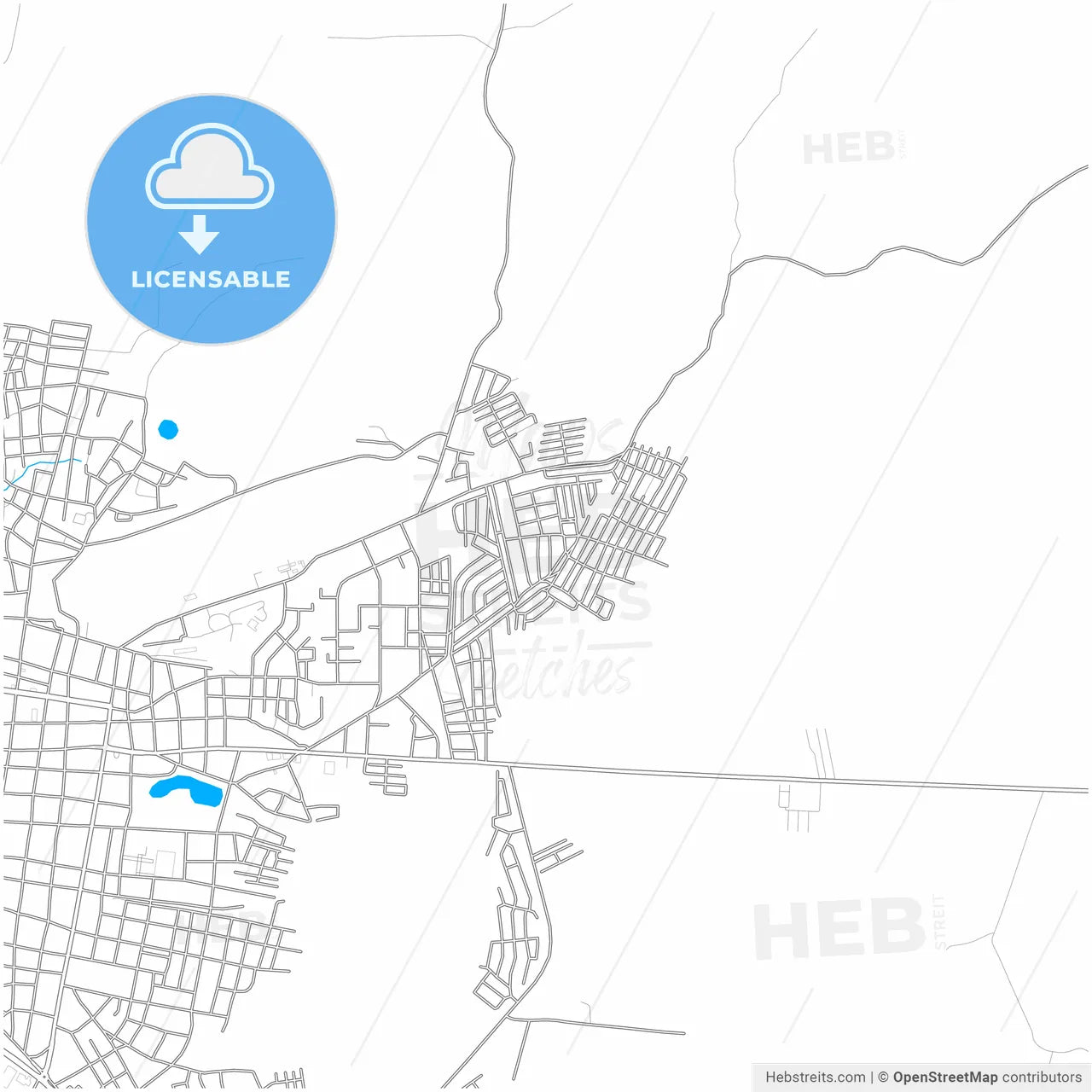 Valle de La Pascua, Venezuela, city map with high resolution roads.