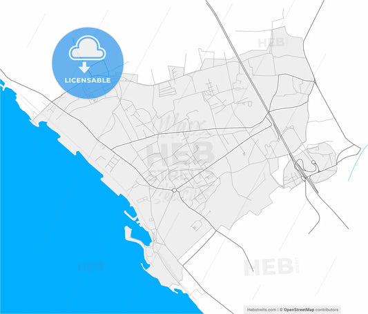 Portici, Campania, Italy, high resolution vector map - Instant download PDF and JPG