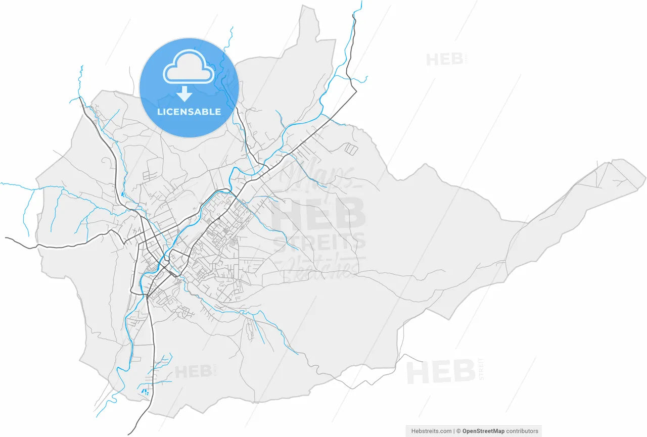 Odorheiu Secuiesc, Harghita, Romania, high resolution vector map - Instant download PDF and JPG
