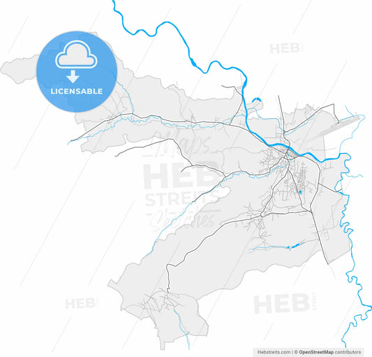 Dej, Cluj, Romania, high resolution vector map - Instant download PDF and JPG