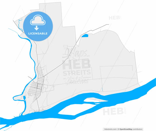 Oltenița, Călărași, Romania, high resolution vector map - Instant download PDF and JPG