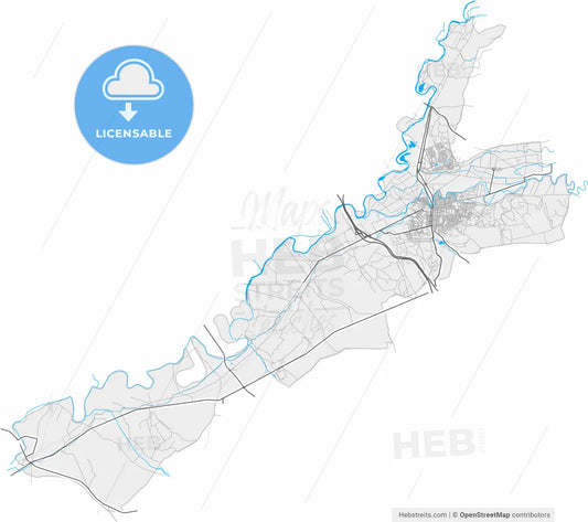 Aranjuez, Madrid, Spain, high resolution vector map - Instant download PDF and JPG