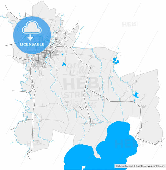 Guantánamo, Guantánamo, Cuba, high resolution vector map - Instant download PDF and JPG