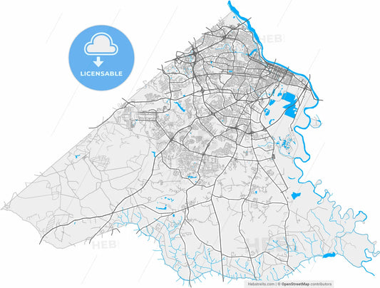 Augusta, Georgia, United States, high resolution vector map - Instant download PDF and JPG