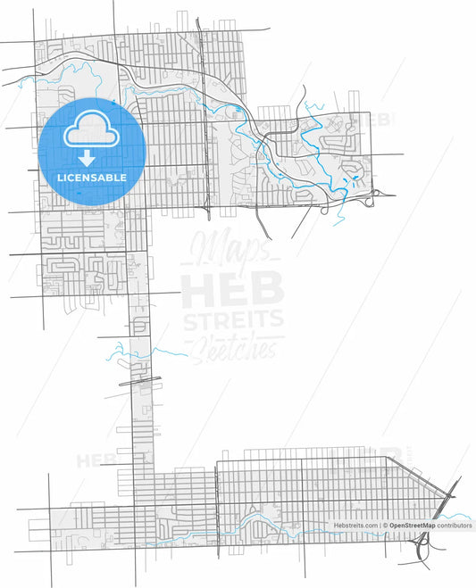 Dearborn Heights, Michigan, United States, high resolution vector map - Instant download PDF and JPG