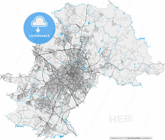 Campinas, Brazil, high resolution vector map - Instant download PDF and JPG