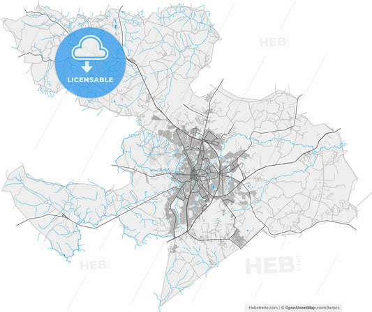 Anapolis, Brazil, high resolution vector map - Instant download PDF and JPG