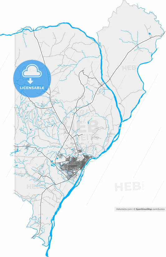 Boa Vista, Brazil, high resolution vector map - Instant download PDF and JPG
