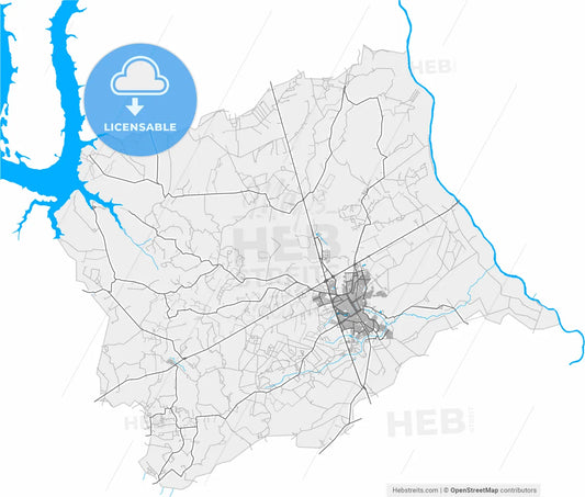Barretos, Brazil, high resolution vector map - Instant download PDF and JPG