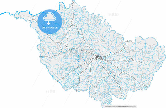 Alegrete, Brazil, high resolution vector map - Instant download PDF and JPG