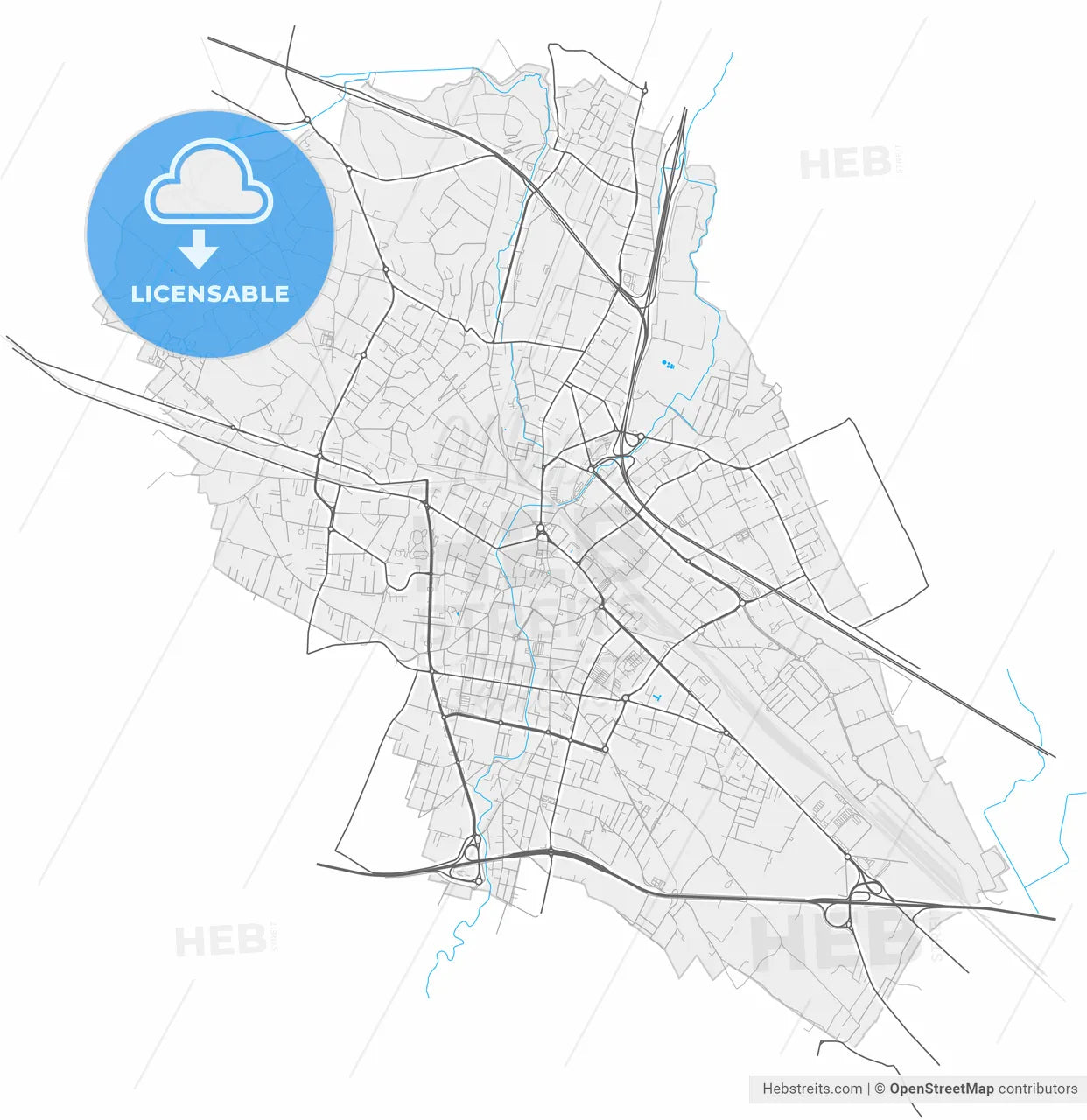 Gallarate, Lombardy, Italy, high resolution vector map - Instant download PDF and JPG