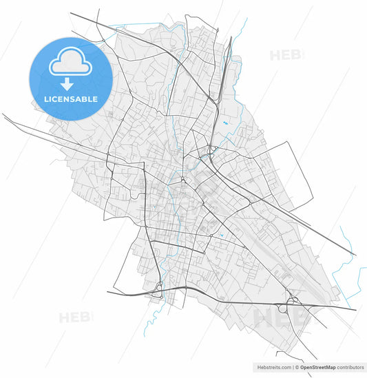 Gallarate, Lombardy, Italy, high resolution vector map - Instant download PDF and JPG