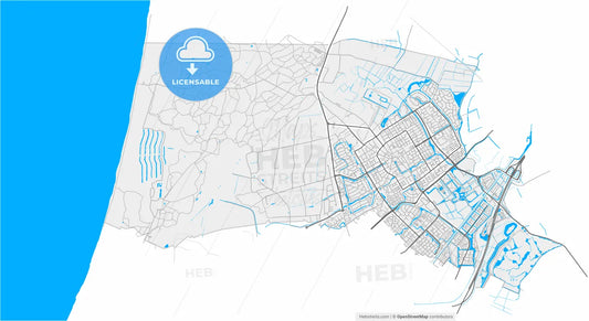 Heemskerk, North Holland, Netherlands, high resolution vector map - Instant download PDF and JPG
