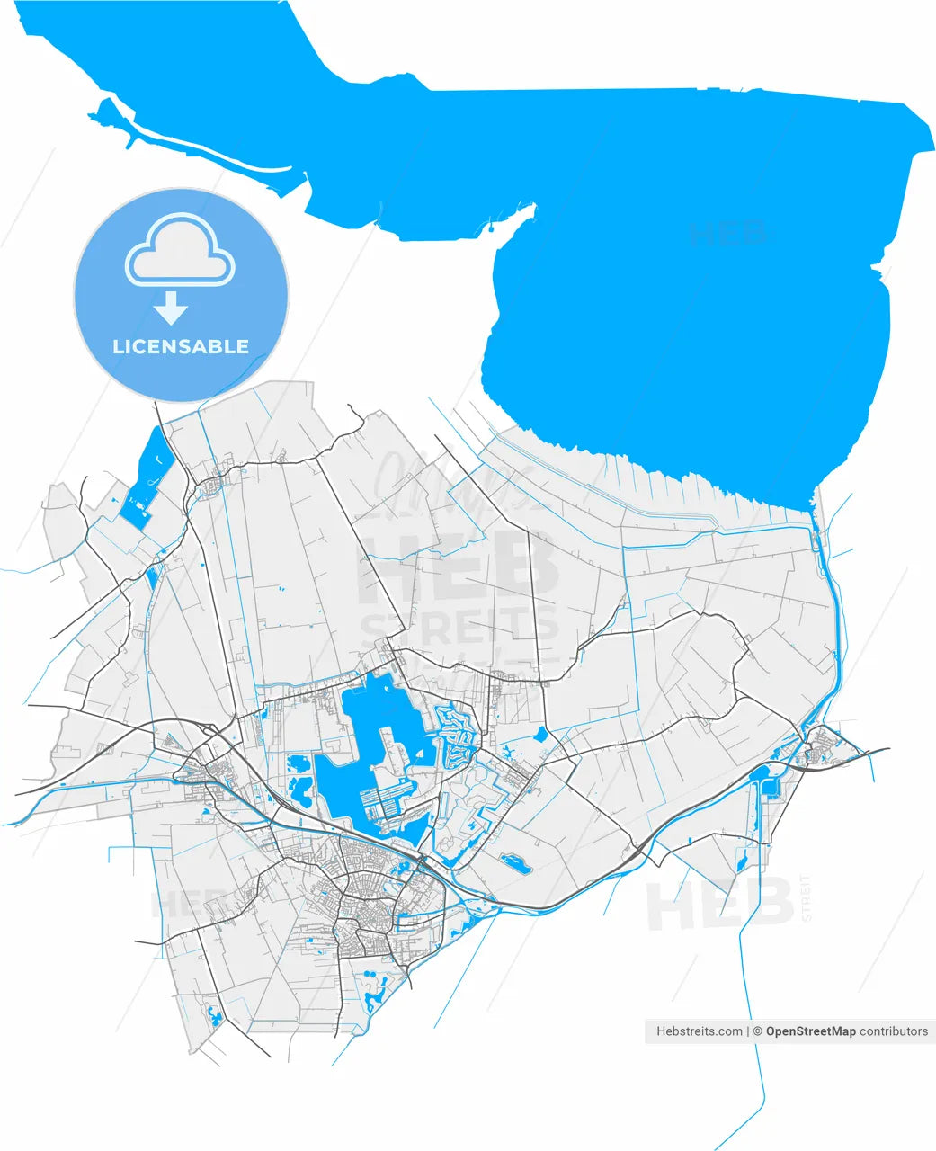 Oldambt, Groningen, Netherlands, high resolution vector map - Instant download PDF and JPG