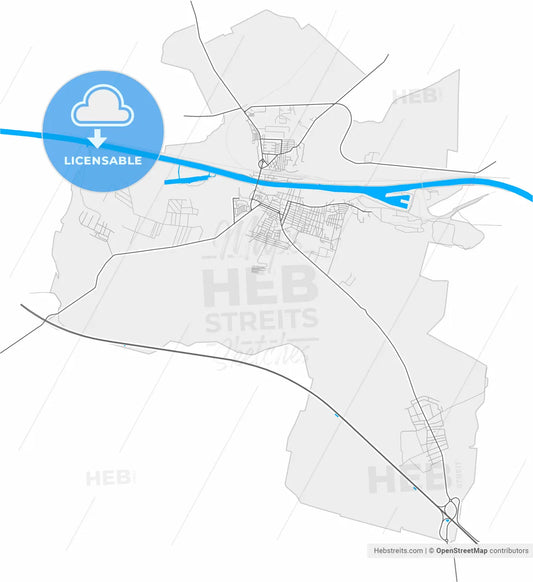 Medgidia, Constanța, Romania, high resolution vector map - Instant download PDF and JPG
