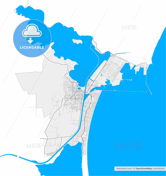 Năvodari, Constanța, Romania, high resolution vector map - Instant download PDF and JPG