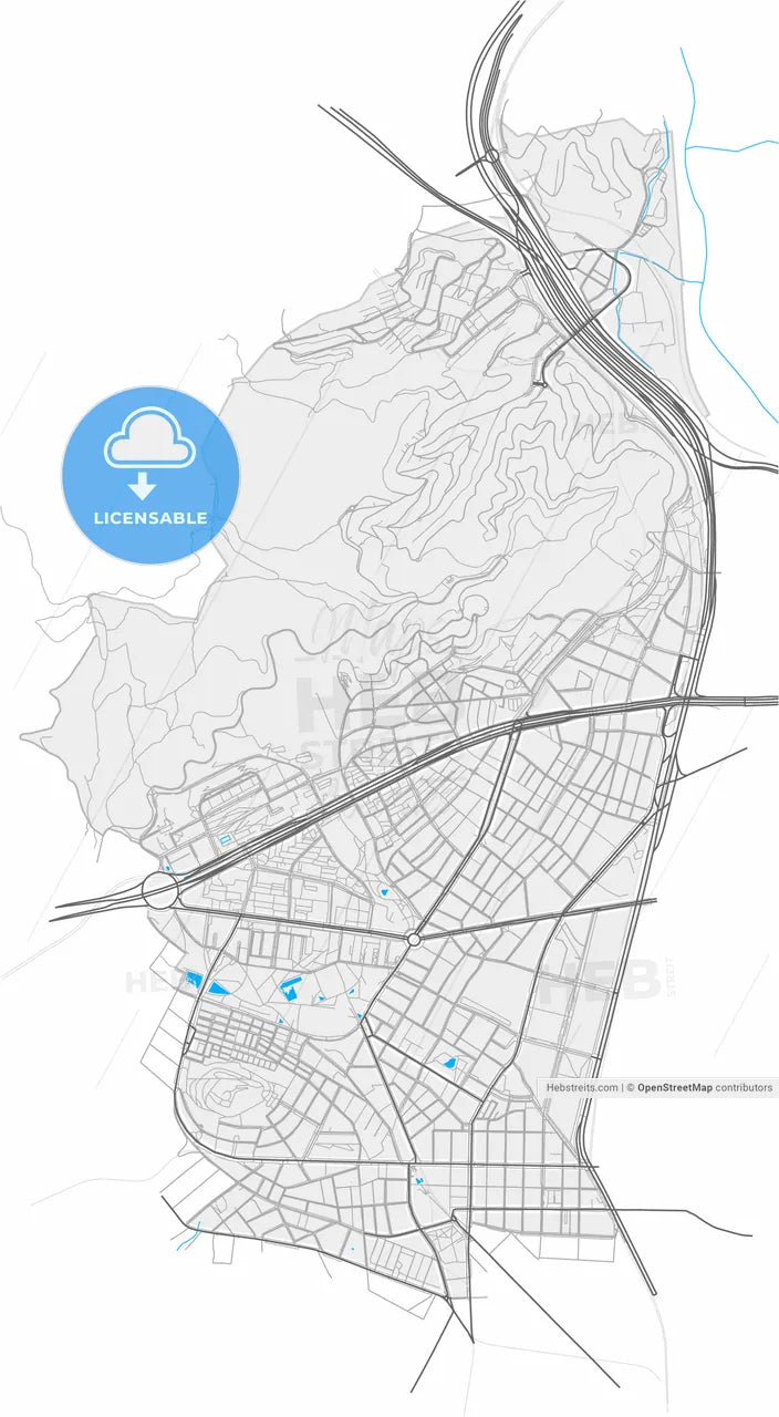Nou Barris, Barcelona, Spain, high resolution vector map - Instant download PDF and JPG
