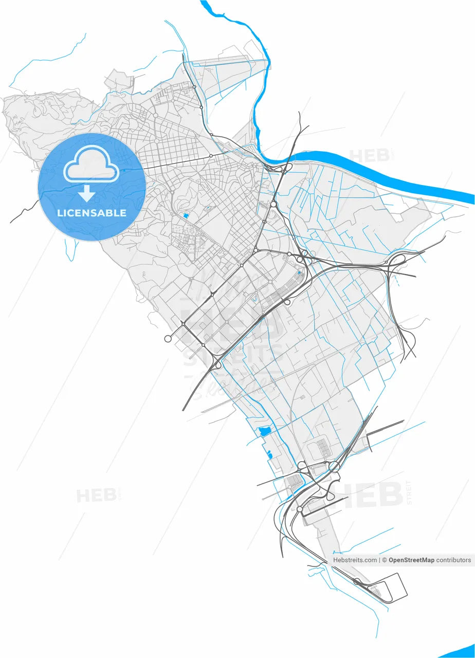 Sant Boi de Llobregat, Barcelona, Spain, high resolution vector map - Instant download PDF and JPG
