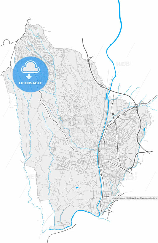 Rubí, Barcelona, Spain, high resolution vector map - Instant download PDF and JPG