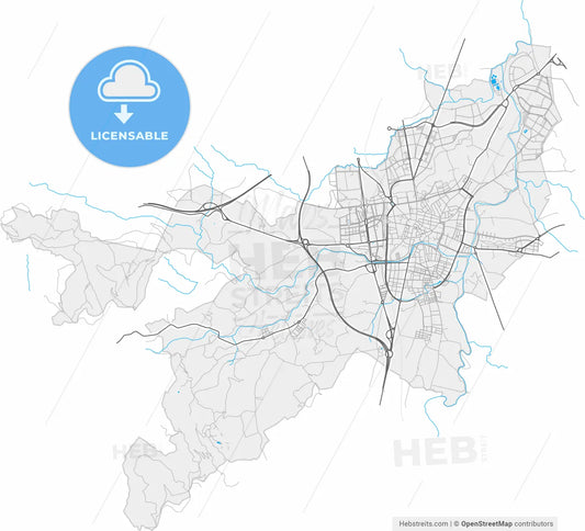 Vic, Barcelona, Spain, high resolution vector map - Instant download PDF and JPG