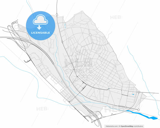 Ripollet, Barcelona, Spain, high resolution vector map - Instant download PDF and JPG