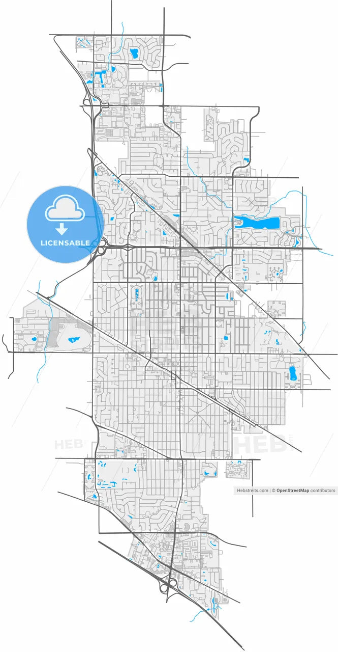 Arlington Heights, Illinois, United States, high resolution vector map - Instant download PDF and JPG