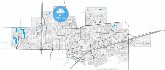 Davis, California, United States, high resolution vector map - Instant download PDF and JPG