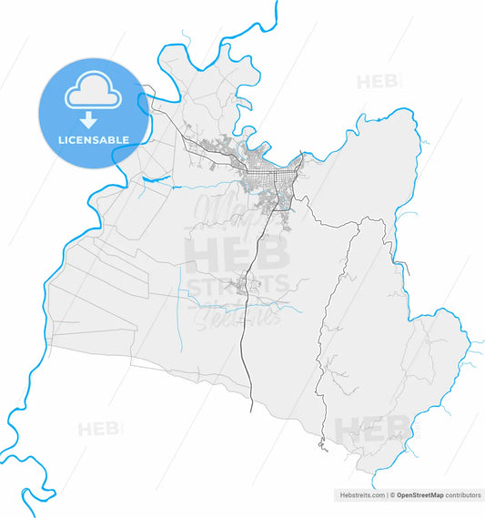 Cartago, Colombia, high resolution vector map - Instant download PDF and JPG